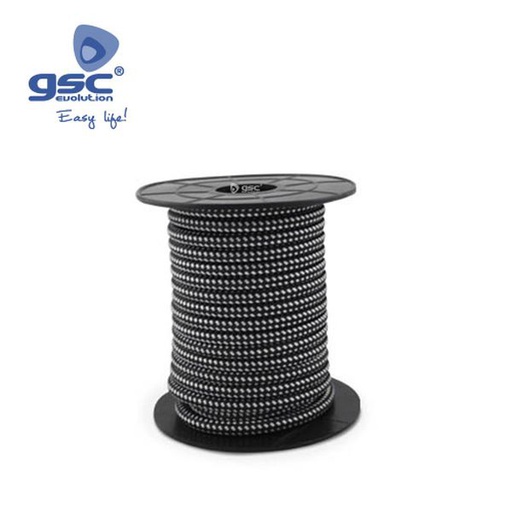 [GC003902990] Câble textile 10M (2x0,75mm) Noir/Blanc | 003902990