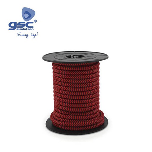 [GC003902989] Câble textile 10M (2x0,75mm) Rouge/Noir | 003902989