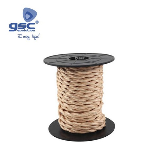 [GC003902980] Câble textile 10M (2x0,75mm) tressé Cuivre | 003902980