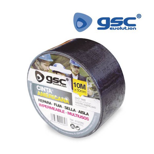 [GC004102260] Bande adhesive américaine imperméable Noir 50mm 10 | 004102260