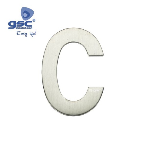 [GC003302622] Lettre de porte C en acier inoxidable avec adhésif | 003302622