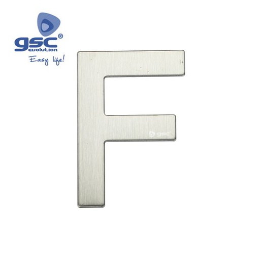 [GC003302625] Lettre de porte F en acier inoxidable avec adhésif | 003302625