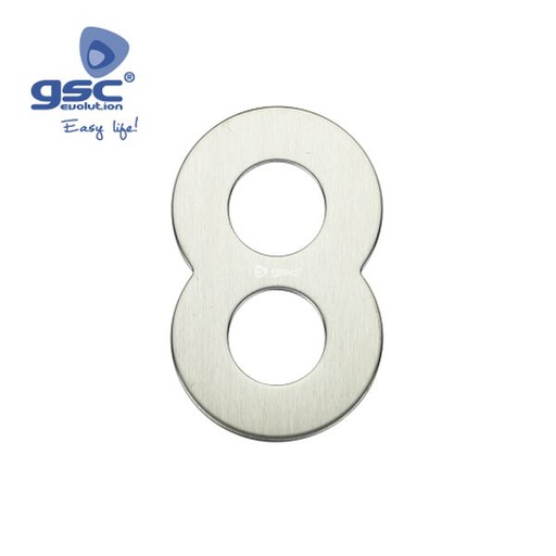 [GC003302618] Numéro de porte 8 acier avec adhésif | 003302618