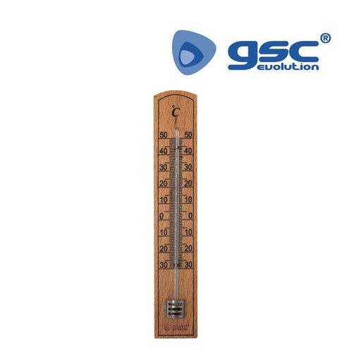 [GC502065002] Thermomètre analogique en bois Celsius | 502065002