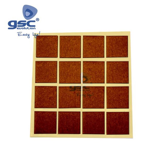[GC003802771] Set 16 feutres adhesifs carré 16x20mm - Marron | 003802771