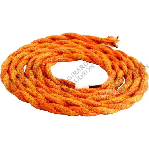 [GS187532] Câble textile torsad 2x0,75mm orange 2 mtres 187532