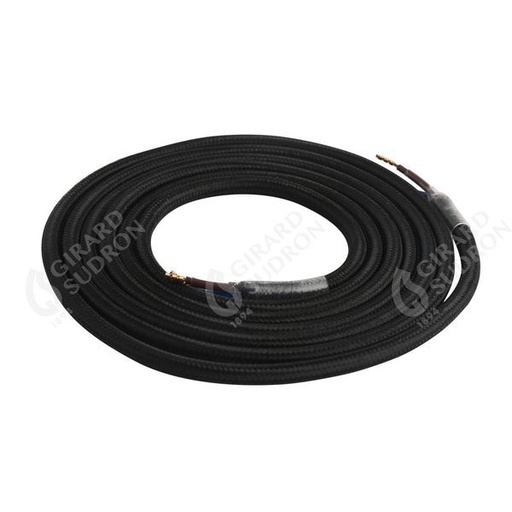 [GS187536] Câble textile rond 2x0,75mm2 double isolation noir 187536