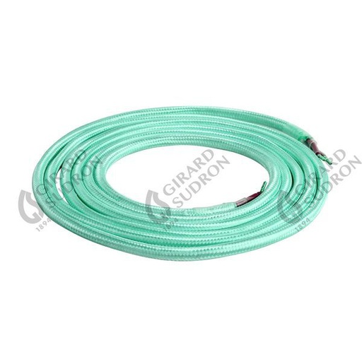 [GS187581] Câble textile rond 2x0,75mm2 double isolation jade 187581
