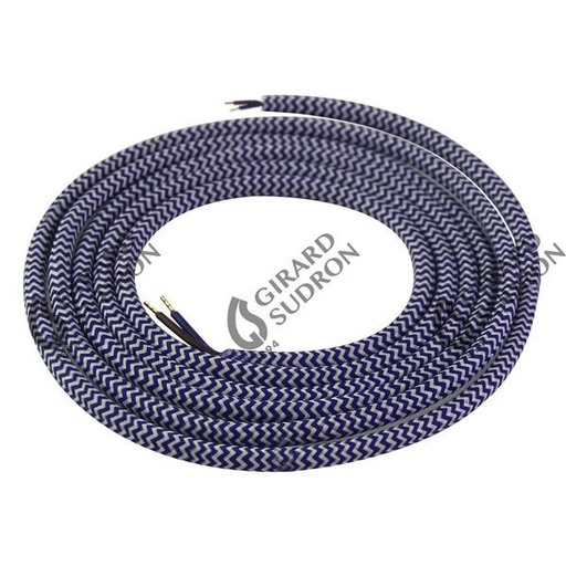 [GS189640] Câble rond bleu blanc 2 mtres 2 x 0,75mm2 189640
