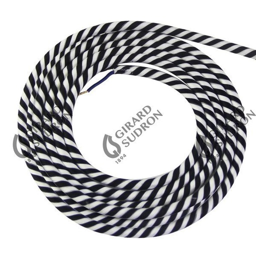 [GS189643] Câble rond spirale noir blanc 2 mtres 2 x 0,75mm2 189643