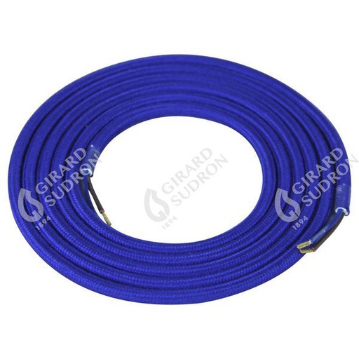 [GS302005] Câble text. coton rond 2 x 0.75mm² l.2m bleu outre 302005