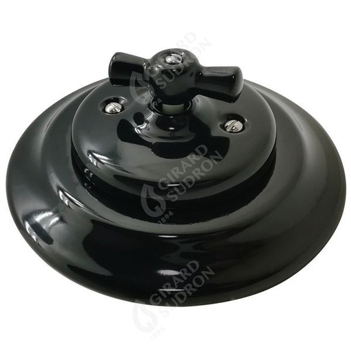 [GS200601] Retroindus switch porcelain flush mounted black 200601