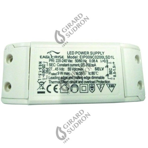 [GS169119] Driver dimmable dalle led 12w 105x42x24 triac 169119
