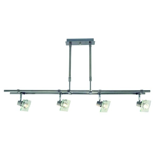 [LK25207-4destok] Suspension 4X50W Gu10 Verre/Me - LK25207-4destok