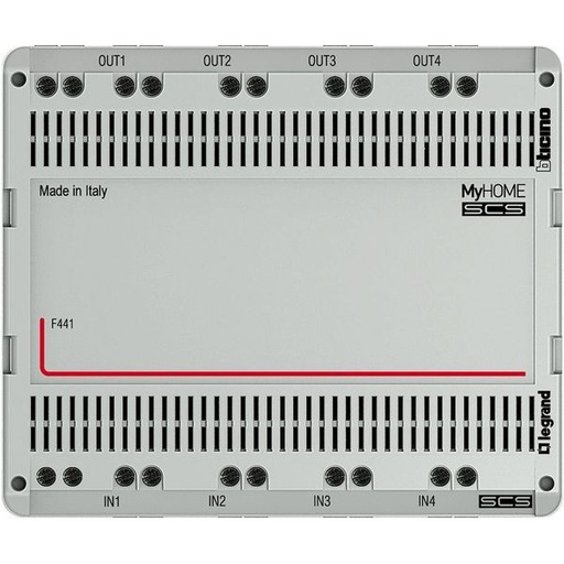 [BTF441] Répartiteur Modulaire Audio/Vidéo Bus 2 Fils 4 Entreés Et 4 - Bticino F441