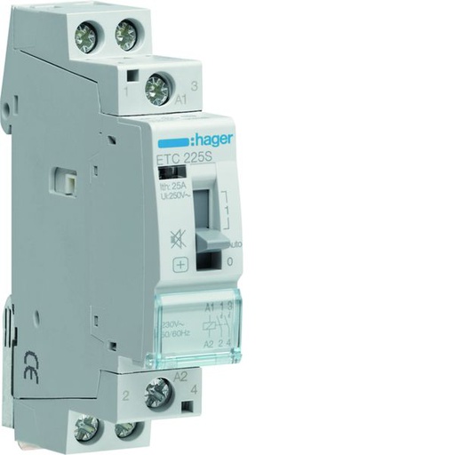 [HAG-ETC225S] Contacteur Silencieux Jour-Nuit 25A, 2F, 230V 1 module ETC225S
