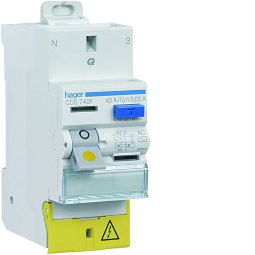 [HAG-CDS742F] Interrupteur différentiel 2 poles 40 A 30 mA Type AC à Borne décalée SanVis CDS742F
