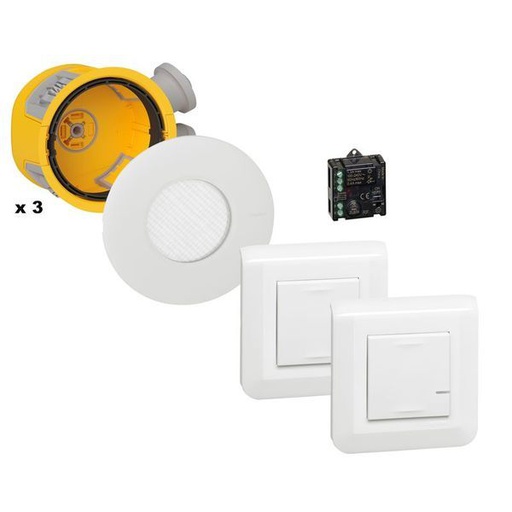 [LEG088553] Kit 3 Spots Dimmable Modul'Up Complet + Micromodule + 2 Cdes legrand 088553