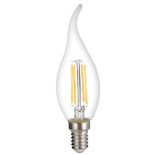 [OPT-1415] Flamme Led C35 4W 400Lm E14 175-265V 2700K - Pointe Filament Verre Transparent Dimmable 1415