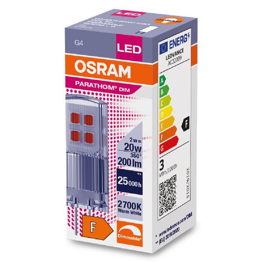 [OSR622388] Osram LED PIN dim G4 Claire 200lm 827 2W - 622388