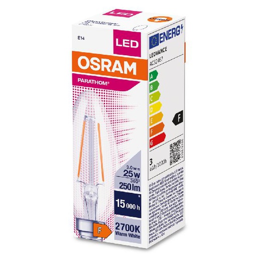 [OSR590533] Osram LED FIL CLB25 Claire 827 E14 2,5W 250lm Verre - 590533