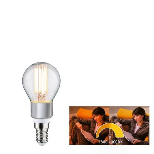 [PAU28778] LED Fil sphér 470lm E14 5W dim to warm 1800-3000K 230V
