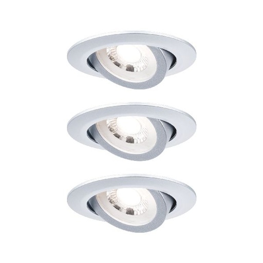 [PAU92986] Kit encastrés 3-stepdim orientable LED 3x6W 3000K 230V chrome dépoli/Pl