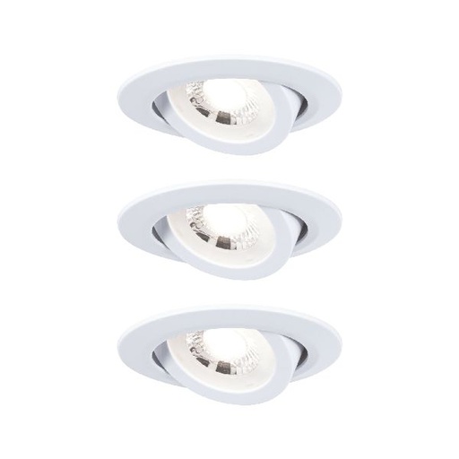 [PAU93388] Kit Encastrés orientables LED 3x6W 3000K 230V blanc dépoli/plastique