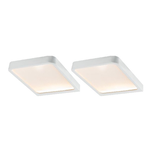[PAU93583] Meuble saillie kit Vane carré LED 2x6,7W 15VA 230V/12V 105x140mm blanc mate/alu