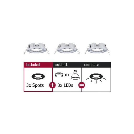 [PAU92482] ENC Choose 3 spots fixes max 3x10W Chrome alu 230V 51mm