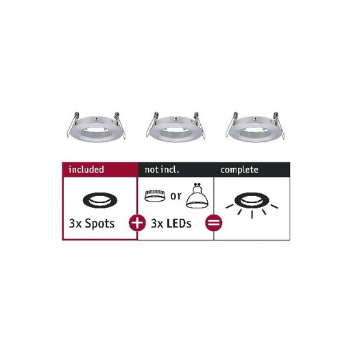 [PAU92484] ENC Choose 3 spots fixes max 3x10W Alu tourné alu 230V 51mm