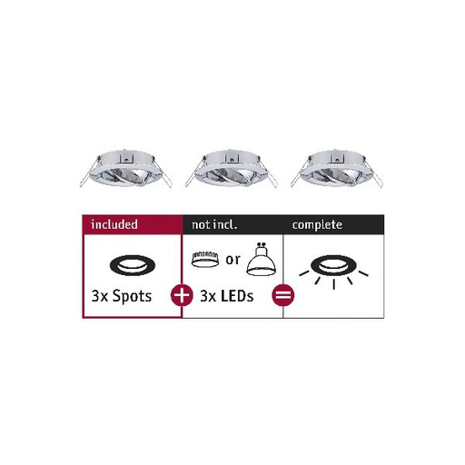 [PAU92488] ENC Choose 3 spots orientables max 3x10W 230V 51mm Chrome alu