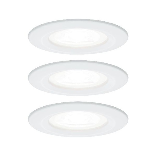 [PAU92980] Kit enc Nova rd fixe LED IP44 3x6,5W 4000K 230V GU10 51mm Blanc dép/Alu zinc