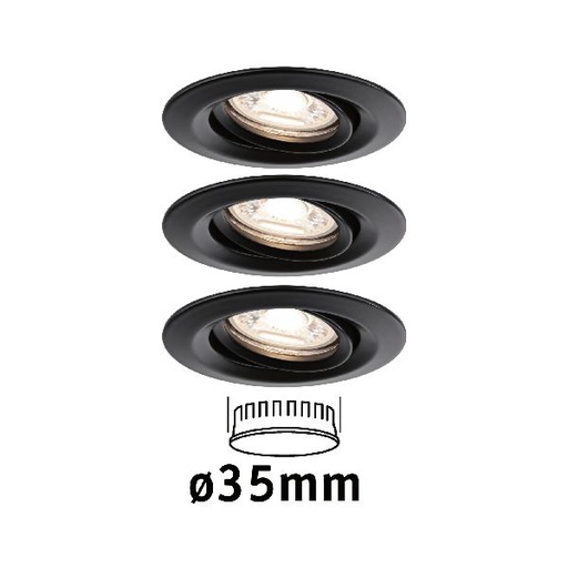 [PAU93083] ENC Nova mini Coin rond orientable LED 3x4W 310lm Noir dép/Alu