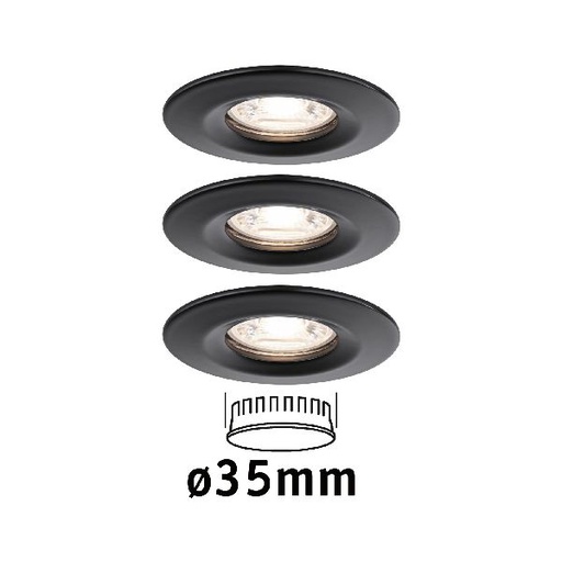 [PAU93084] ENC Nova mini Coin rond fixe LED 3x4W 310lm Noir dép/Alu