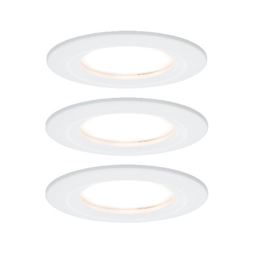 [PAU93460] Kit ENC Nova Coin rond fixe LED 3x6W 2700K 230V blanc dépoli/Alu