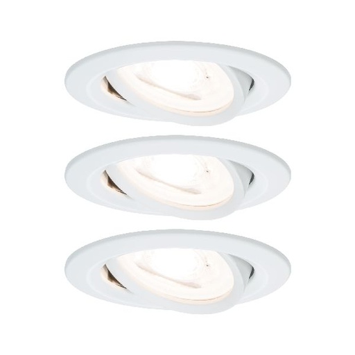 [PAU93467] Kit ENC Nova rd orie LED 3stepdim 3x6,5W 230V GU10 51mm Blanc dépoli/Alu