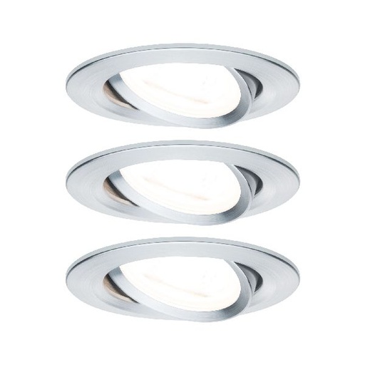 [PAU93469] Kit ENC Nova rd orie LED 3stepdim 3x6,5W 230V GU10 51mm Alu tourné/Alu