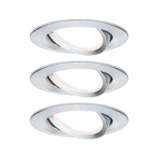 [PAU93487] Kit ENC Nova Coin 3 niv grad rond nr LED 3x6W 2700K 230V Alu tourné/Alu