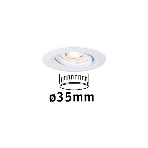 [PAU94292] Enc Nova mini Coin rond orientable LED 1x4W 310lm blanc dépoli/alu