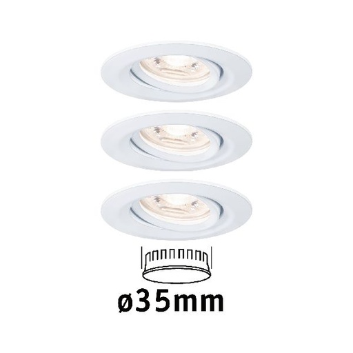 [PAU94293] Enc Nova mini Coin rond orientable LED 3x4W 310lm blanc dépoli/alu