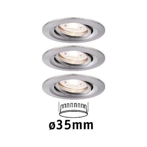 [PAU94295] Enc Nova mini Coin rond orientable LED 3x4W 310lm acier brossé/Alu