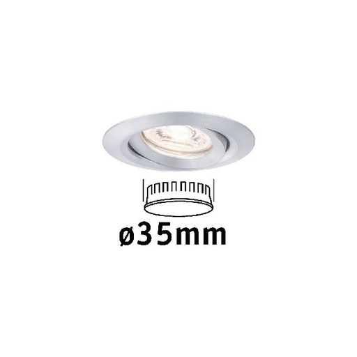 [PAU94296] Enc Nova mini Coin rond orientable LED 1x4W 310lm alu tourné/alu