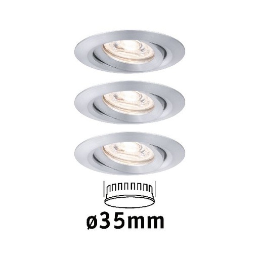 [PAU94297] Enc Nova mini Coin rond orientable LED 3x4W 310lm alu tourné/alu