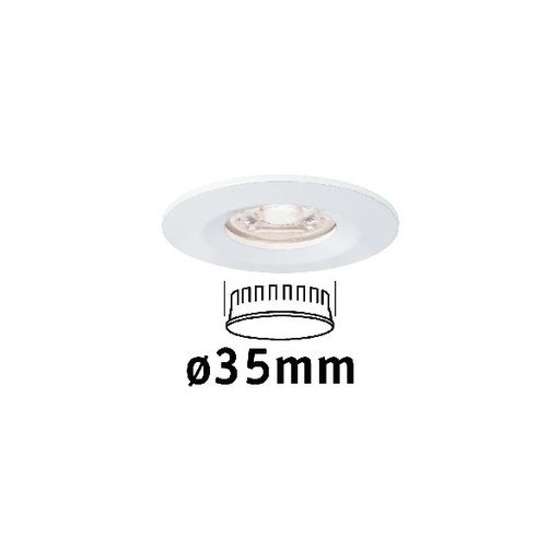 [PAU94298] Enc Nova mini Coin rond fixe IP44 LED 1x4W 310lm Blanc dépoli/Alu