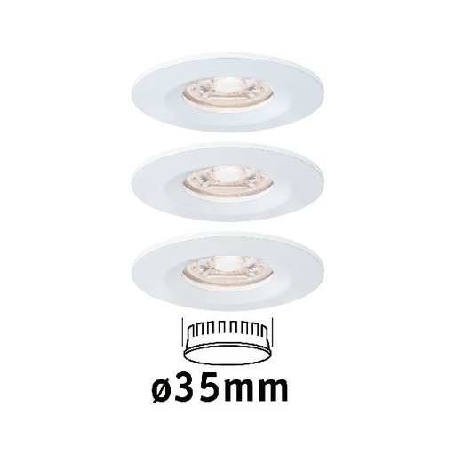 [PAU94299] Enc Nova mini Coin rond fixe IP44 LED 3x4W 310lm blanc dépoli/alu