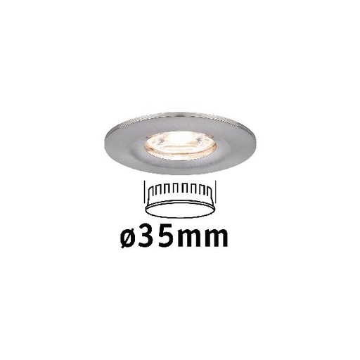 [PAU94300] Enc Nova mini Coin rond fixe IP44 LED 1x4W 310lm acier brossé/alu