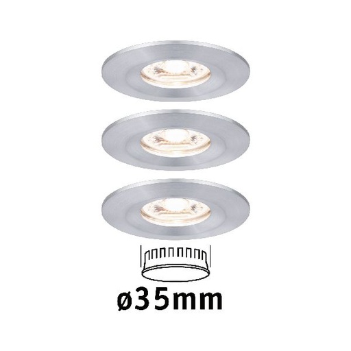 [PAU94305] Enc Nova mini Coin rond fixe IP44 LED 3x4W 310lm alu tourné/alu