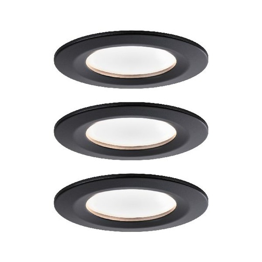 [PAU94473] Kit enc Nova Coin rond fixe LED 3x6W 2700K 230V Noir mat/Alu