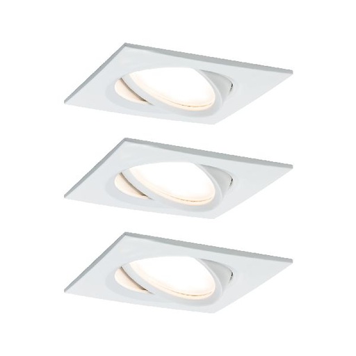 [PAU93678] Kit enc Nova Plus Coin gra carré orient LED 3x6W 470lm 2700K Blc dépoli/alu